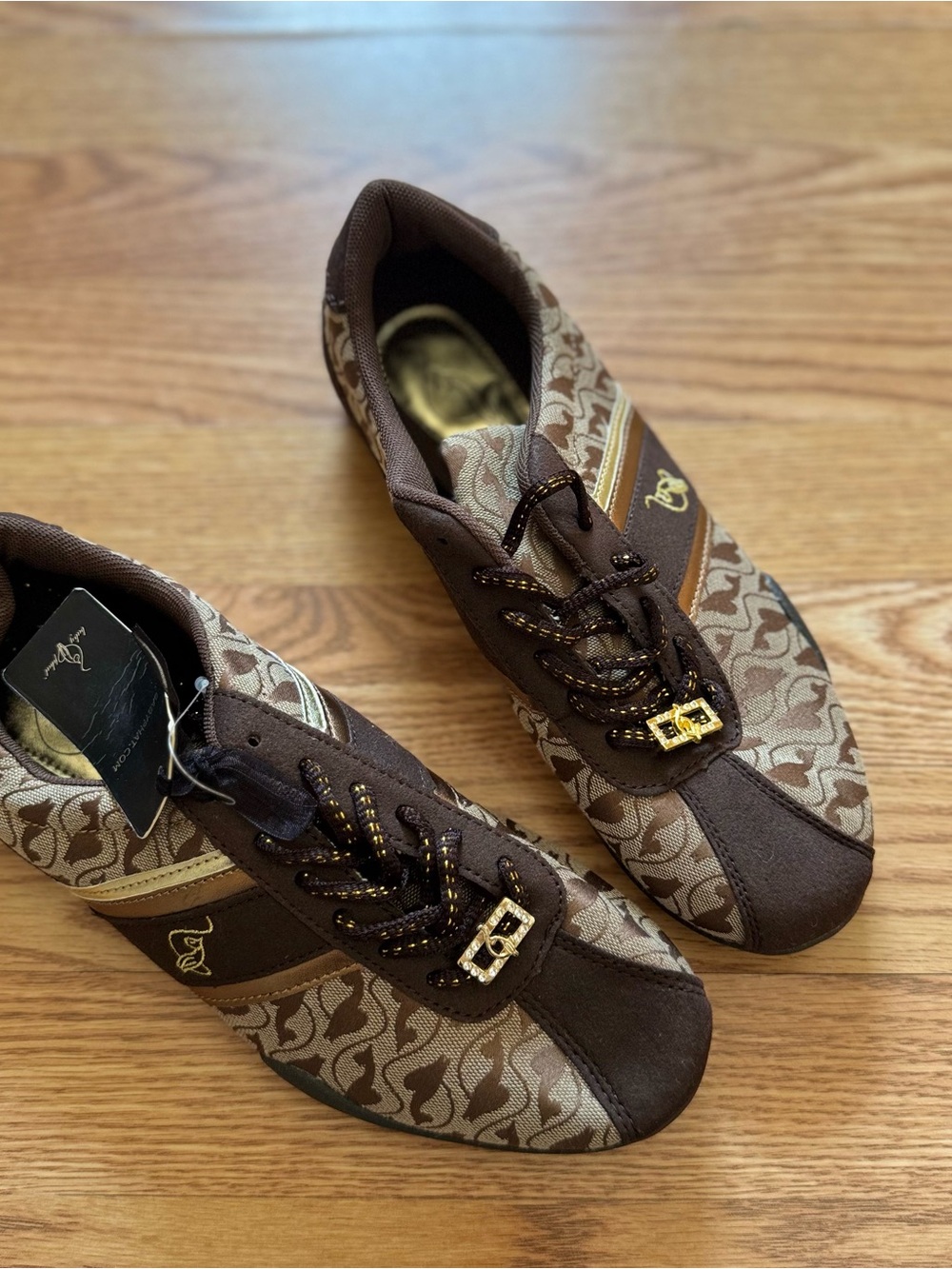 Baby Phat brown monogram sneakers